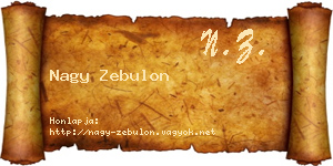 Nagy Zebulon névjegykártya